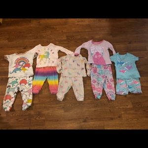 Bundle of 5 matching baby girl PJS